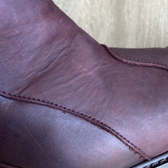 EMU Australian Pioneer Boots Women Sz 6 Burgundy Leather Wool Mid Calf - Picture 11 of 12